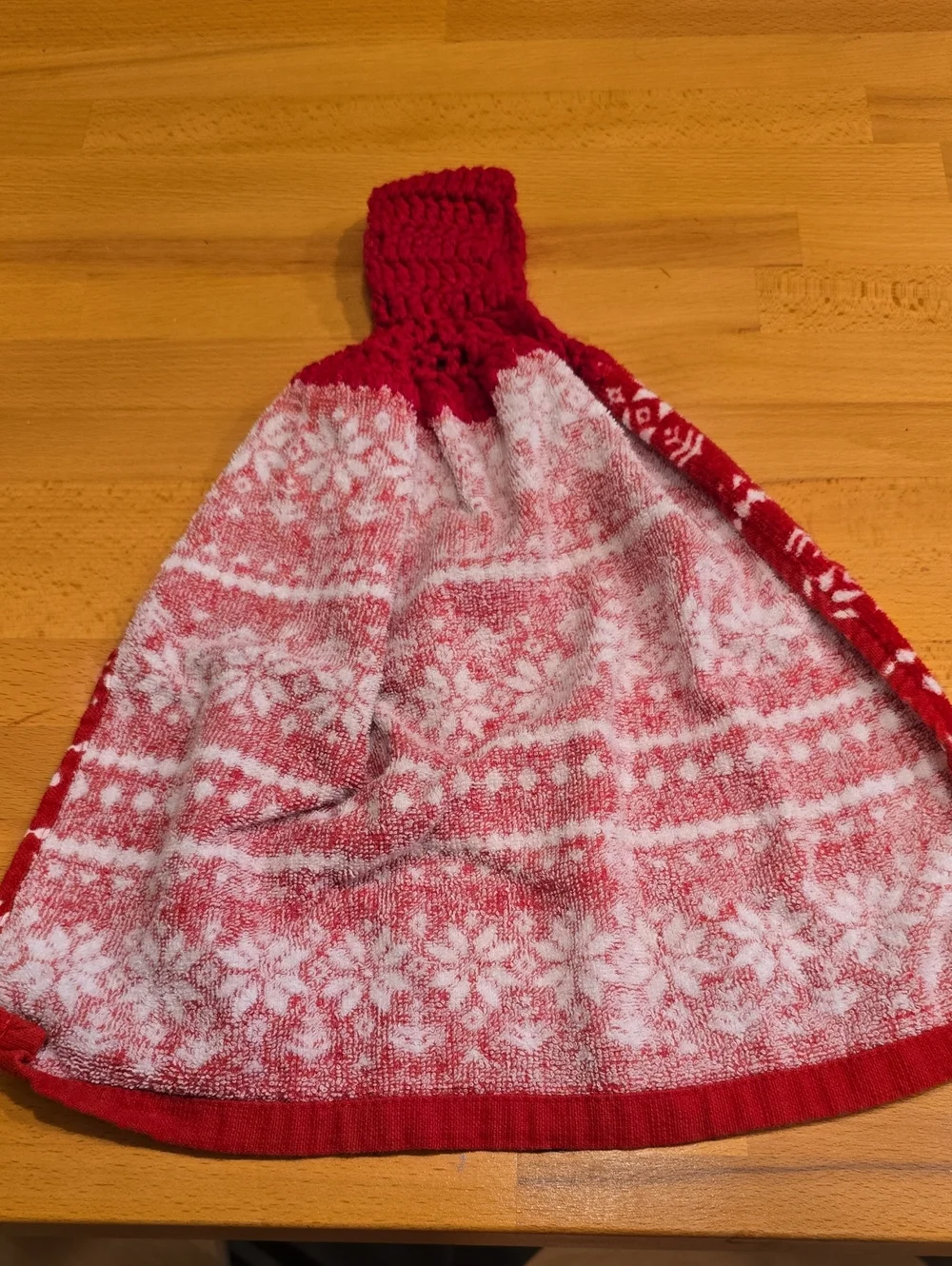 Handmade Hanging Hand Towel - Snowflakes